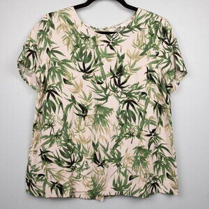 J. Jill bamboo botanical linen blend top-S